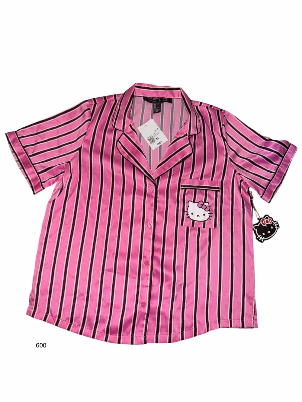 *new* Hello Kitty and Friends × Forever21 Pink Striped Satin Pajama Top